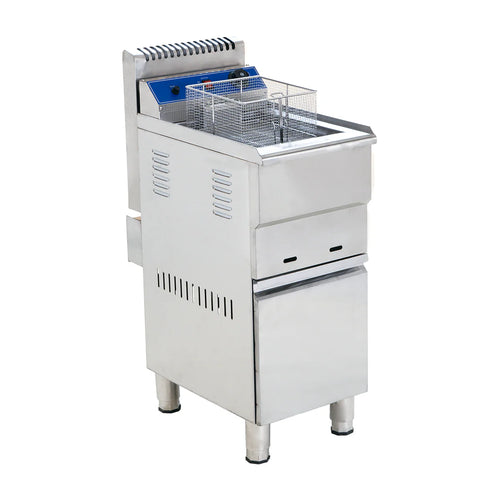 Freidora Industrial a Gas de Piso MIGSA HGF-181C con 1 Canastilla 18 Litros