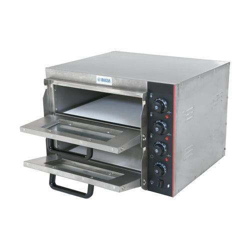 Horno Eléctrico Para Pizzas  MIGSA HPD-2 Con Piedra Refractaria 2 Gavetas