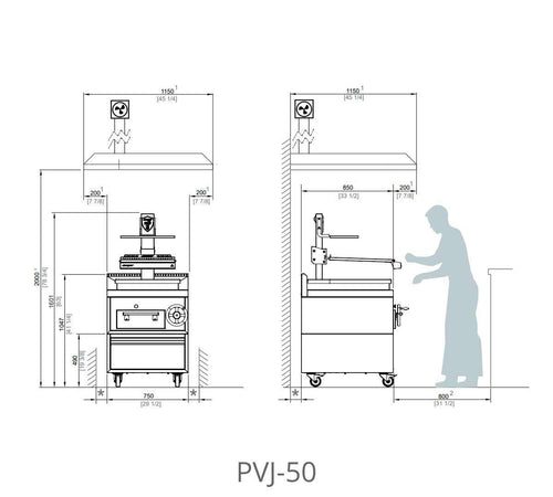 Parrilla Vasca Josper PVJ-50-1-1-CT Parrilla Individual Acero Inoxidable