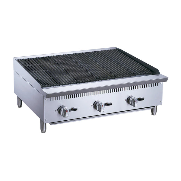 Asador Industrial A Gas 3 Quemadores MIGSA RFS-36-MG de Acero Inoxidable