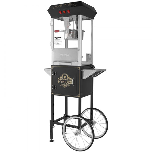 Máquina para Hacer Palomitas 8oz con Carro negra VEVOR