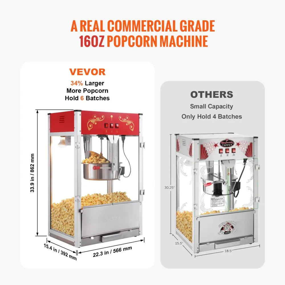 Máquina para hacer palomitas de maíz 16OZ VEVOR  TSBMHJ16OZ14CQR1LV1