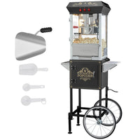 Máquina para Hacer Palomitas 8oz con Carro negra VEVOR