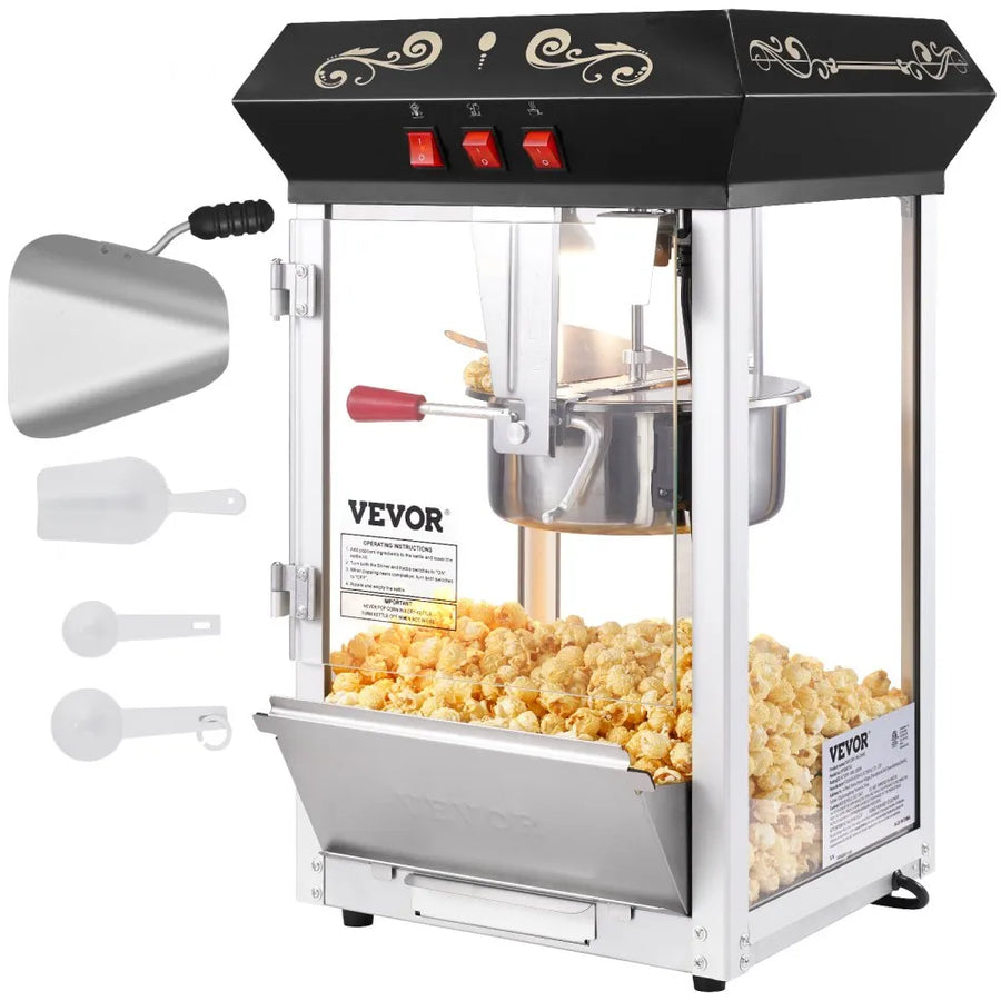 Máquina de palomitas NEGRO 8oz VEVOR NP08001SE