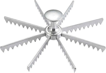 marcador de 8 rebanadas para pay en aluminio color acero marca thunder group