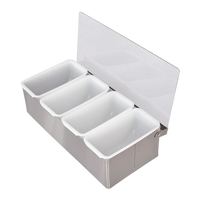 Caja para Condimentos en Acero con 4 Insertos plasticos SLCN004