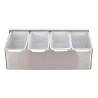 Caja para Condimentos en Acero con 4 Insertos plasticos SLCN004