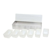 Caja para Condimentos en Acero con 6 Insertos plásticos SLCN006