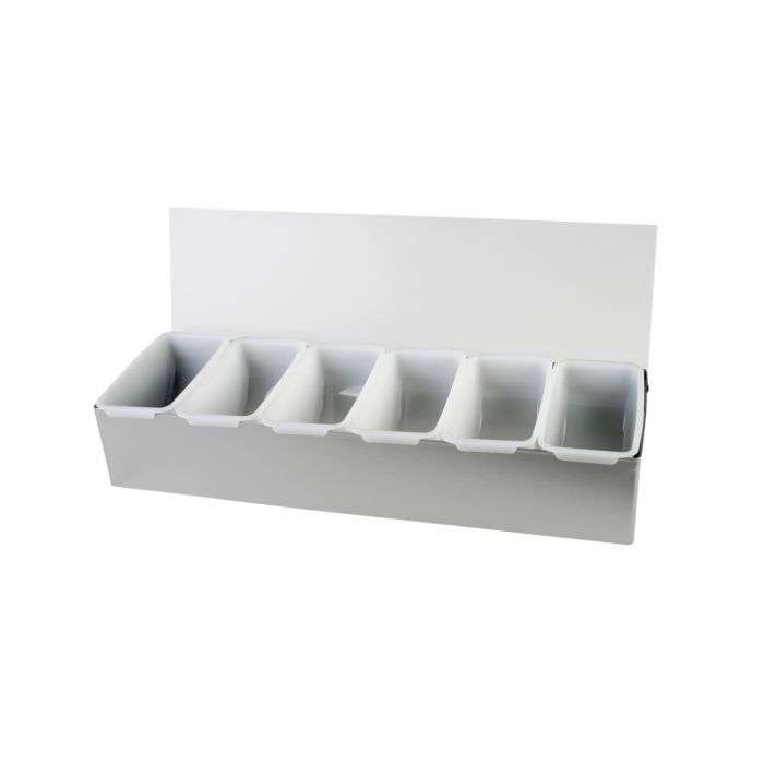 Caja para Condimentos en Acero con 6 Insertos plásticos SLCN006