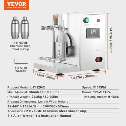 Máquina Batidora Shaker Doble Cabezal VEVOR LJY120-2